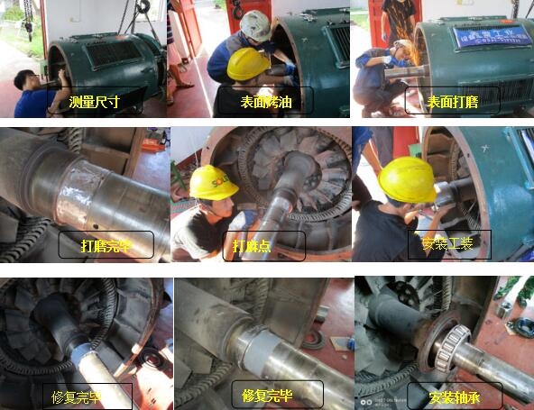 水轮机主轴轴承位磨损维修操作