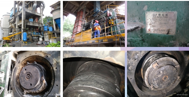 现场修复150-90辊压机轴承位磨损步骤