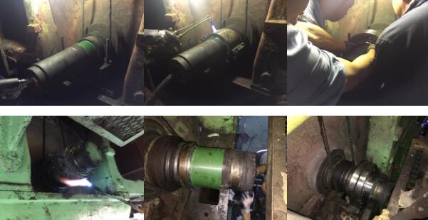 碳纳米聚合物材料修复烘缸轴承位磨损的案例