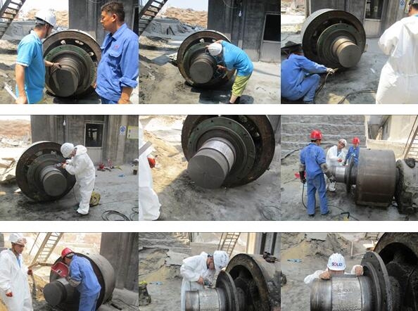 在线修复旋窑托轮轴承位磨损的详细步骤