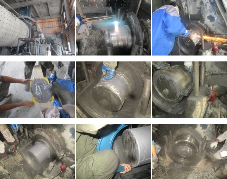 现场解决球磨机小齿轮轴轴承位磨小了的问题