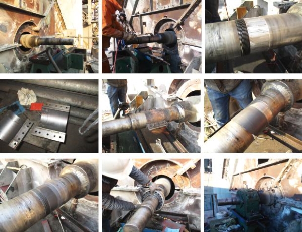 在线修复高温风机轴承位磨损